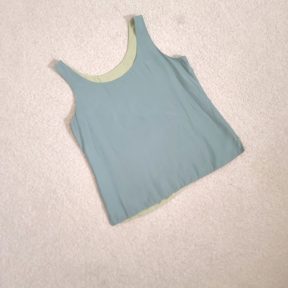 Silk Vintage Reversable Sleeveless Blouse Top